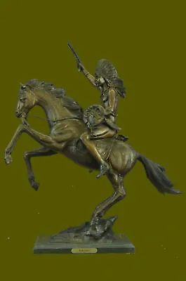 Handcrafted European Bronze Vintage Armor Indian War Chief Sculpture Artwork • $699.50