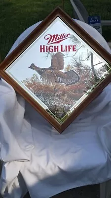 Vintage Diamond Series Miller High Life Beer  First Flush  Grouse  Mirror • $109.49