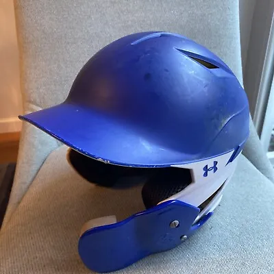 Under Armour Youth Matte Batting Helmet MATTE BLUE And WHITE With C-Flap • $18.99