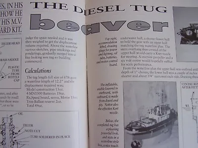 Original Model Boat Plans 1993 Beaver Diesel Tug • $12.62