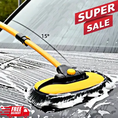 Car Wash Kit Brush Sets 360 Spin Microfiber Mitt Mop Cleaning Long Handle Broom • $19.99