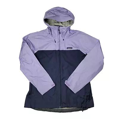 Patagonia Womens L H2No Lightweigth Packable Full Zip Hooded Rain Jacket Purple • $75.99