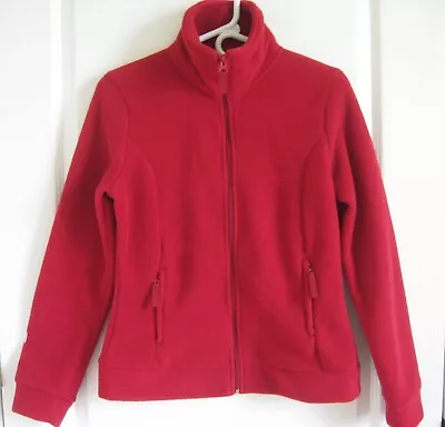 Merona Women's Jacket XS Fleece Long Sleeve Full Zip Red Mock Neck Outdoor • $12