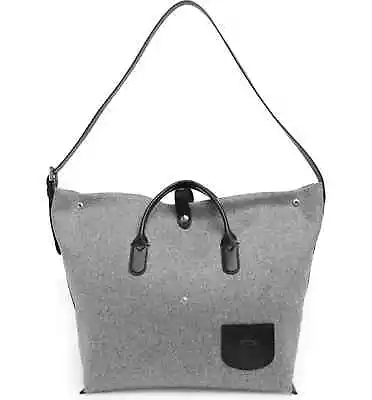 Longchamp Roseau Essential XL Wool Top Handle Open Tote Bag Weekender ~NIP~ Grey • $337.50