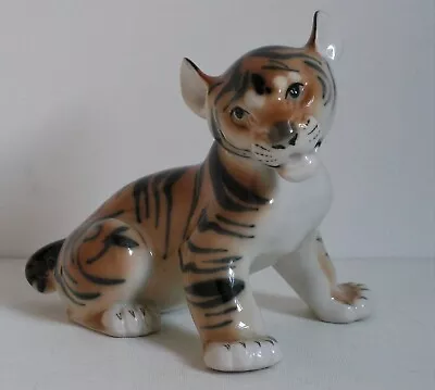 Lomonosov  Porcelain Figurine Of Tiger Cub. Made In The Ussr With Makers Label • £10