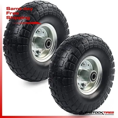 2 NEW 4.10x3.50-4 Polyurethane Tires & 4  Wheels For Hand Trucks Gorilla Cart • $33