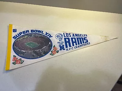 Rare Vintage NFL Los Angeles Rams 1980 Super Bowl XIV Football Pennant NFC Ch • $25