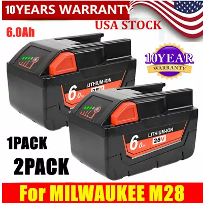 1/2x 28V 6Ah Li-Ion Battery For MILWAUKEE M28 V28 48-11-2830 48-59-2819 0729-20 • $51.99