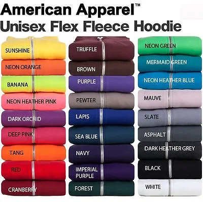 $34.95 • Buy American Apparel - Zip Hoodie UNISEX Flex Fleece Hooded Sweatshirt XS-2XL, F497