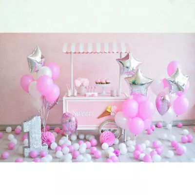 Girls 1st Birthday Photography Backdrops One Year Old Background Party Supplies • $24.19