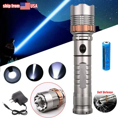 Brightest 2500000LM Police Tactical Flashlight Rechargeable High Power Led Torch • $10.98