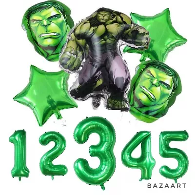 Avengers Superhero Hulk Foil Balloons Kit No1-5 Happy Birthday Party Decoration • £4.99