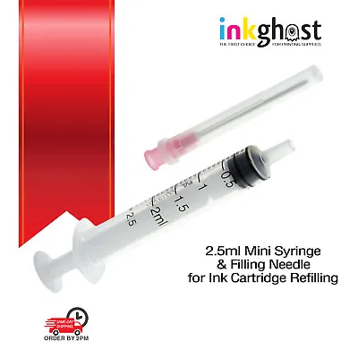 $1.70 • Buy 1 X 2.5ml Ink Cartridges Refilling Syringe With 38mm Blunt Needle Printer Refill