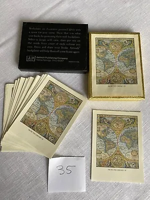 Vintage Antioch Bookplates Box Of 35   Map Of The World  • $25