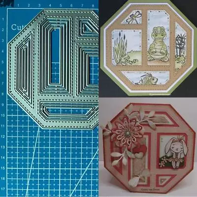 Edge Hexagon Frame Metal Cutting Dies Scrapbooking Album Card Embossing Stencils • £4.92