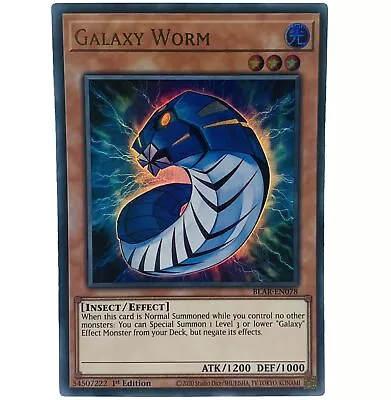 YUGIOH Galaxy Worm BLAR-EN078 Ultra Rare Card 1st Edition NM-MINT • £0.99