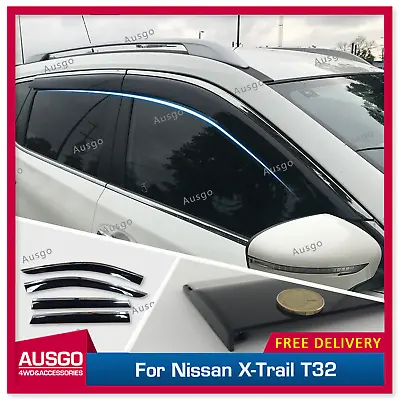 AUSGO Stainless Weather Shields For Nissan X-Trail T32 2014-2022 Weathershields • $79.99