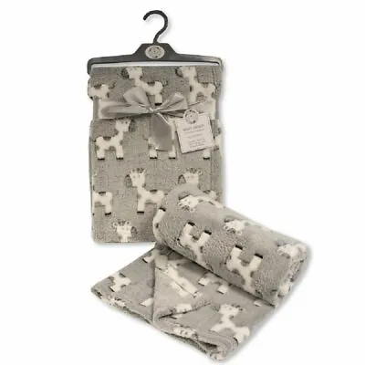 Baby Giraffe Blanket Wrap Baby Gift Soft Plush Grey By Snuggle Baby • £7.70