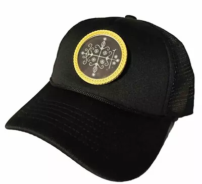 Veve Hat Haiti Hat Cap Papa Legba Veve Haiti Hat Cap  Gold Frame Haiti Voodoo • $32