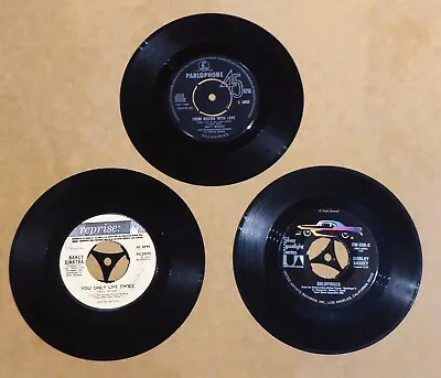 3 X 1960s James Bond Movie 7” Vinyl Records – Monro – Sinatra – Bassey • £9