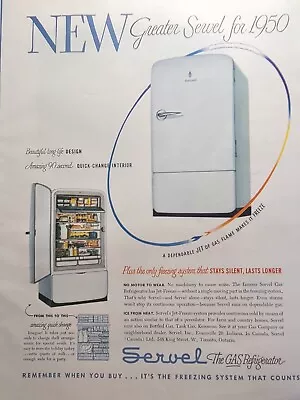 Servel Gas Refrigerator Freezing System Evansville IN Vintage Print Ad 1950 • $18.77