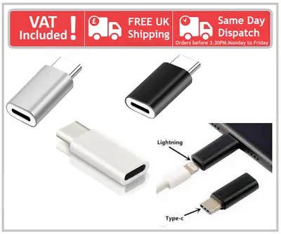 £2.35 • Buy IPhone 8 Pin Female Port To Male USB-C 3.1 Type C Converter Adapter Charger OTG 