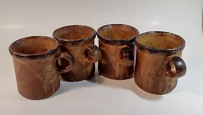 4 Vintage McCoy Pottery Canyon Mesa Stoneware Coffee Cups #1412 • $41.99