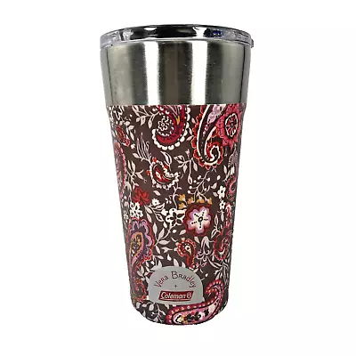 Vera Bradley + Coleman Insulated Coffee Cup Tumbler Paisley Pink Design 20 Oz • $19.49