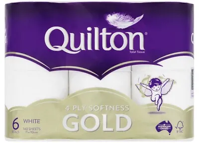 $9.70 • Buy Quilton Gold 4 Ply Softness Gold Toilet Paper Rolls 6pk-  Free Shipping