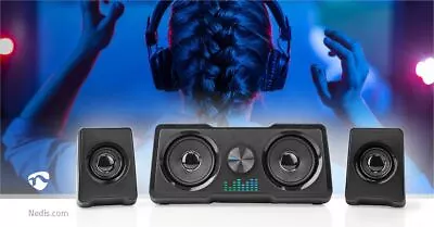 48w PC Laptop Speakers Set USB AUX Stereo Computer Desktop Volume Control Black • £25.92