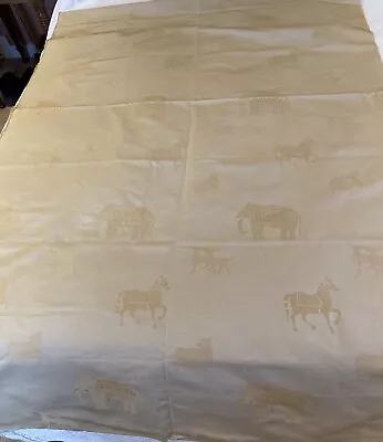 Jane Churchill Gold Satin Curtain Fabric Featuring Elephants Etc • £35
