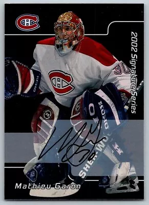 2001-02 Be A Player Signature Series #041 Mathieu Garon Montreal Canadiens • $3.95