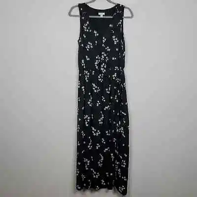 J Jill Midi Dress Faux Wrap Floral Sleeveless Lined Ruffle Slit Women S Pet • $23.60