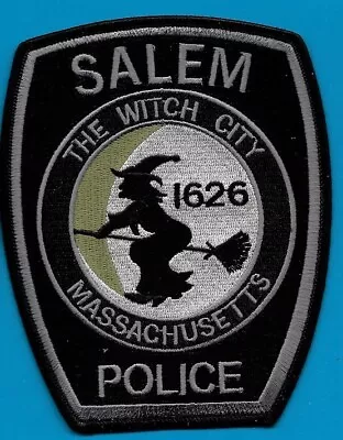 SALEM MASS MA POLICE DEPT Swat THE WITCH CITY WITCH ON A BROOM SPD MASS Black • $4.99