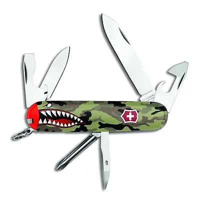 Victorinox Swiss Army Knives Camo Shark Mouth Military Nose Art Tinker Knife • $34.95