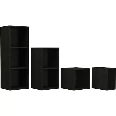 Vinyl LP Music Record Storage Box Cube 12  Cabinet Case Unit Rack Display Black • £23.99