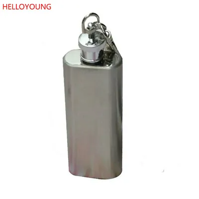 2oz Mini Stainless Steel Hip Flask Alcohol Flagon Keychain Flask Vintage Flask • $13.26