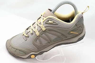 Merrell ProTerra Vim Women Sz 7 Sport Hiking Shoes Aluminum/Yellow J06386  • $26.36