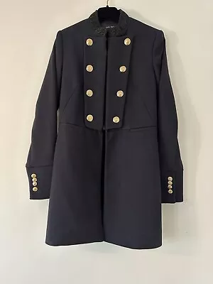 Zara Bnwt Military Jacket Navy Size Small 8 10 Gold Buttons Bloggers Fave • £49.99