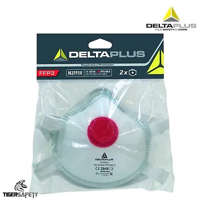 Delta Plus M2FP3V FFP3 P3 Disposable Face Mask Dust Mask Respirators - Pack Of 2 • £9.99