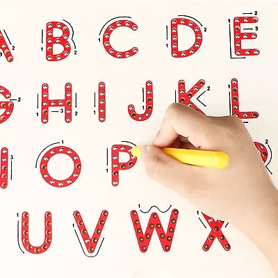 (Red)A Z Letters Alphabet Magnetic Drawing Writing Board Kids Educational Toy • £19.60