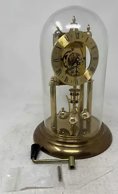 Vintage Elgin German S Haller Anniversary Glass Dome Clock W/ Key - Not Working • £144.57