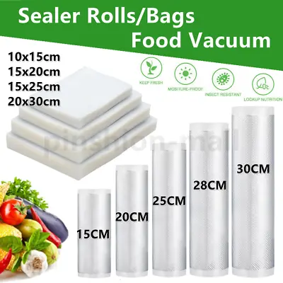 Food Vacuum Sealer Bags Rolls Vaccum Food Saver Storage Seal Bag Pack Embossed • £71.81