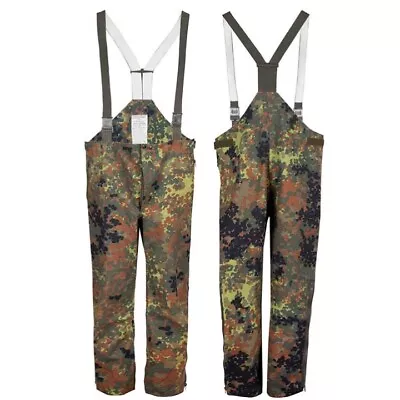 £34.99 • Buy German Army Goretex Trousers Waterproof Flecktarn Lightweight Bib Brace Fishing