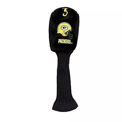 Green Bay Packers NFL Golf Club Head Cover Black Number 3 Plush Vintage • $9.99