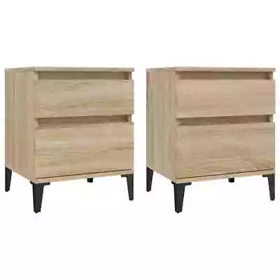 2x Wooden Bedside Tables Drawers Storage Side Cabinets Bedroom Nightstand Oak • $112.63
