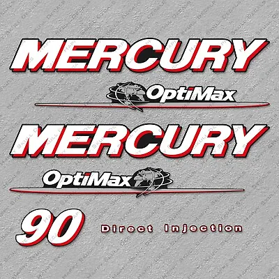 Mercury 90 Hp Two Stroke Optimax DI 2006-2012 Set Outboard Engine Decals Sticker • $44.99