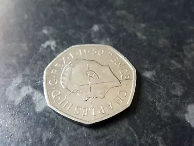 £250 • Buy 50 Pence  King Charles Coin With Die Error 2022 Very Rare Miss Strike