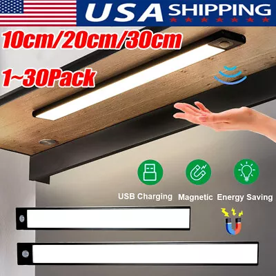 LED Motion Sensor Under Cabinet Closet Light USB Rechargeable Kitchen Lamp Strip • $227.99