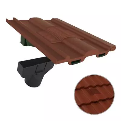 £54.99 • Buy Antique Red Castellated Roof Tile Vent & Adapter, Marley Ludlow Redland Sandtoft